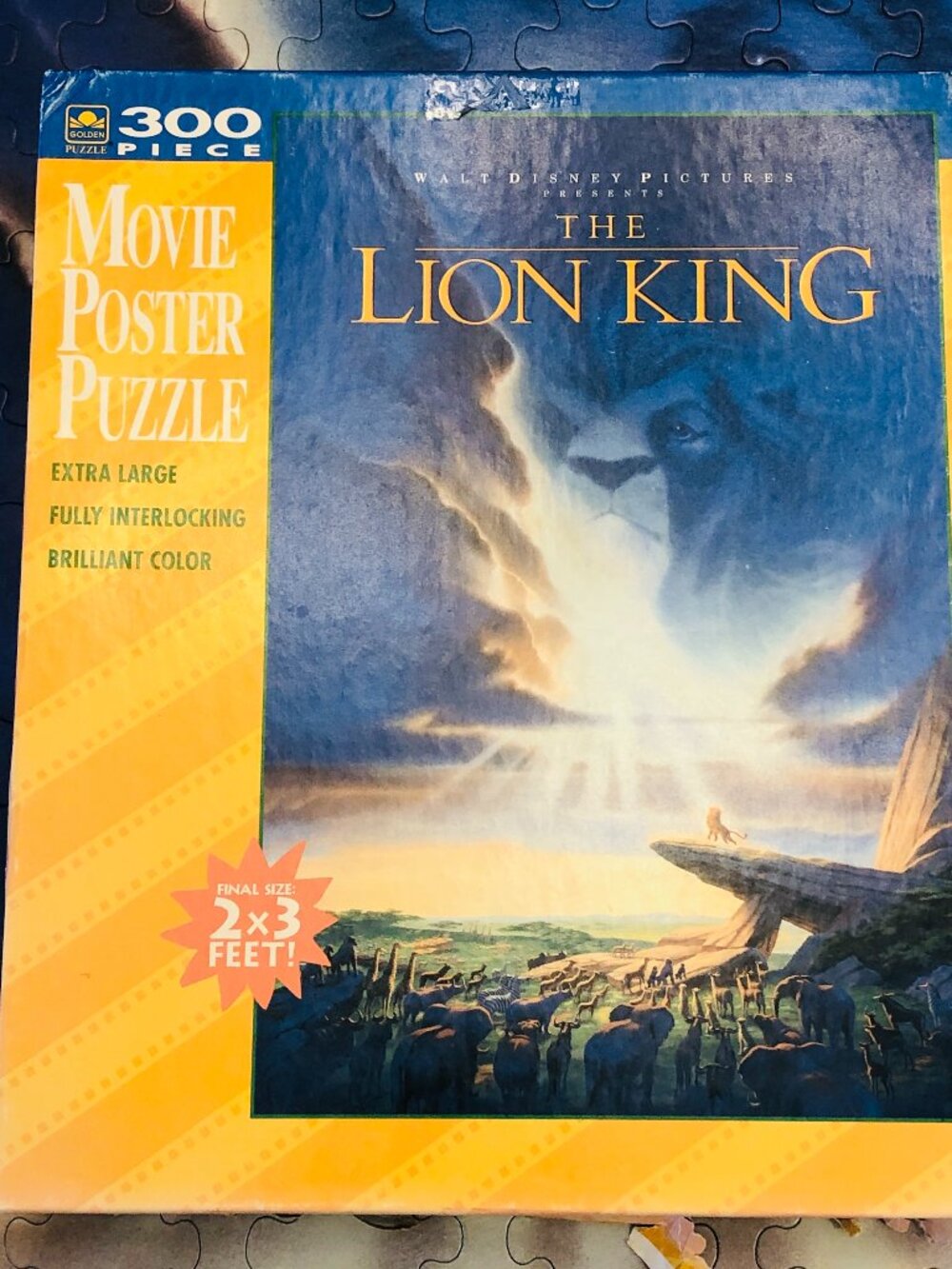 Vintage 90s THE LION KING Movie Poster Puzzle 300 pcs: Home Theater Decor